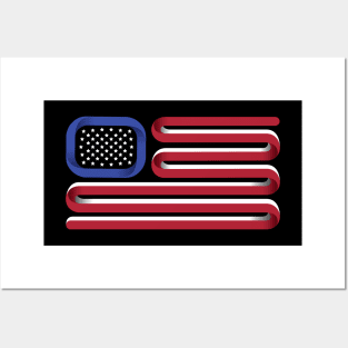 United States Flag Strips Posters and Art